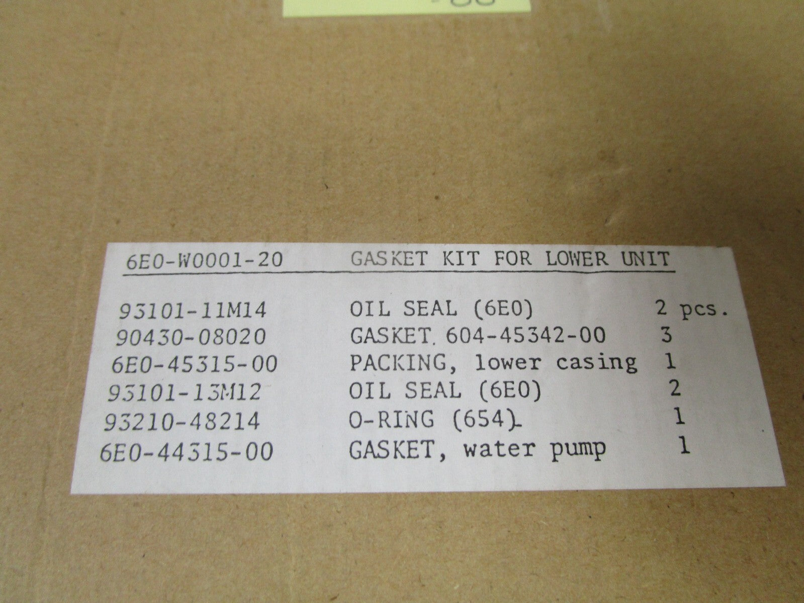 *NEW OEM* 0720 Yamaha Gasket Kit 6E0-W0001-20-00