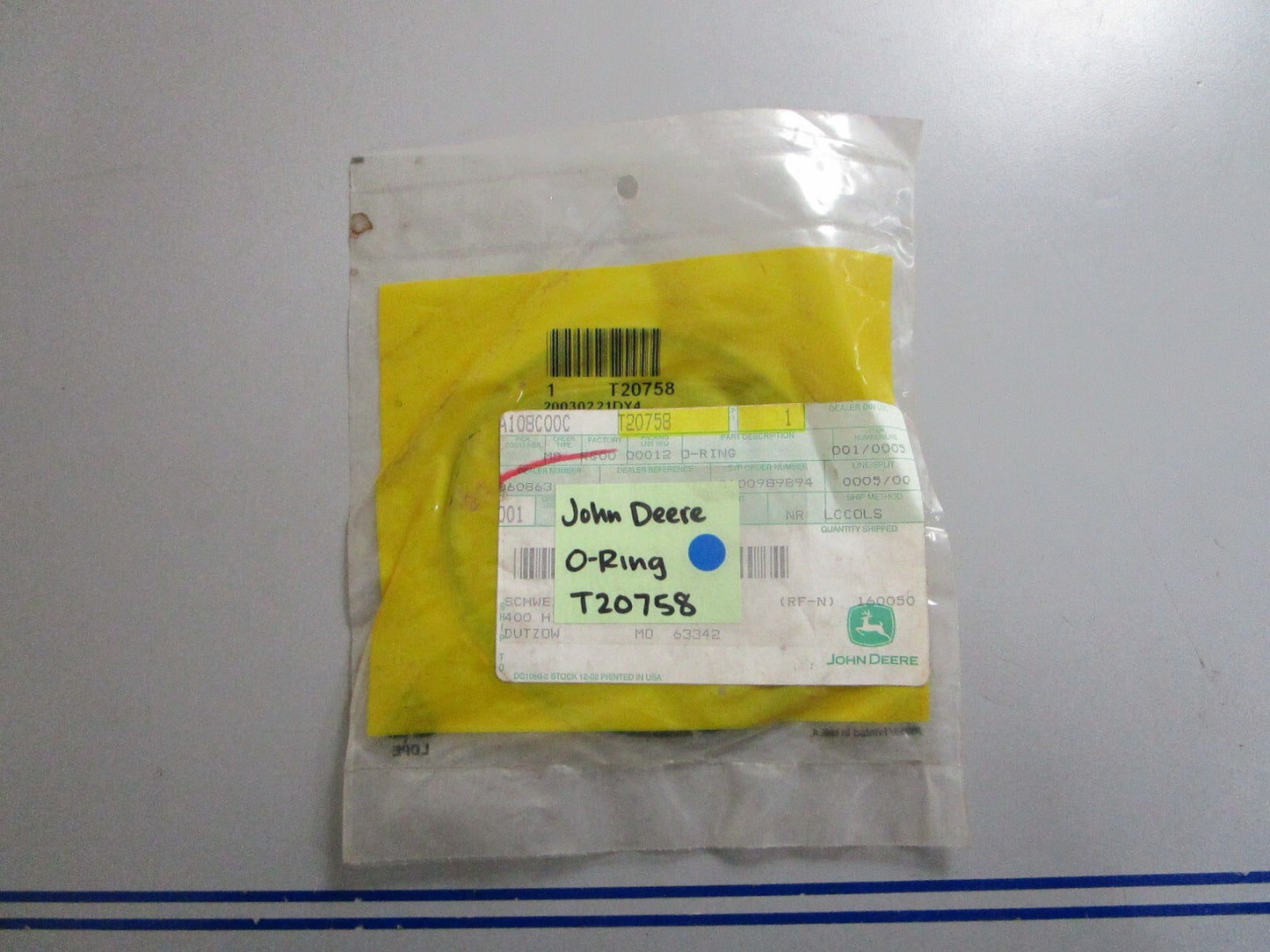 *NEW OEM* 0810 John Deere O-Ring T20758