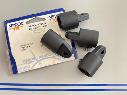 *NEW* (LOT OF 4) 0810 Sea-Dog Black Nylon Top Cap 273110-1