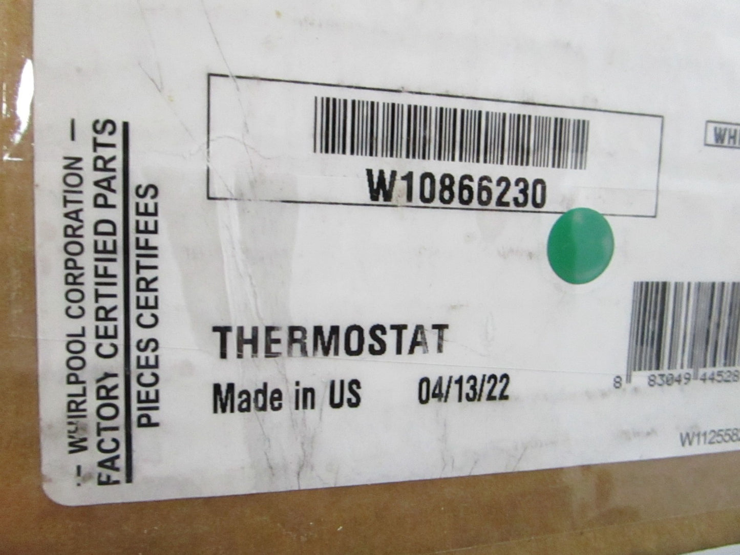 NEW OEM W10866230 Whirlpool Thermostat 0810