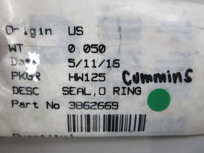 NEW OEM 3862669 Cummins O-Ring Seal 0810