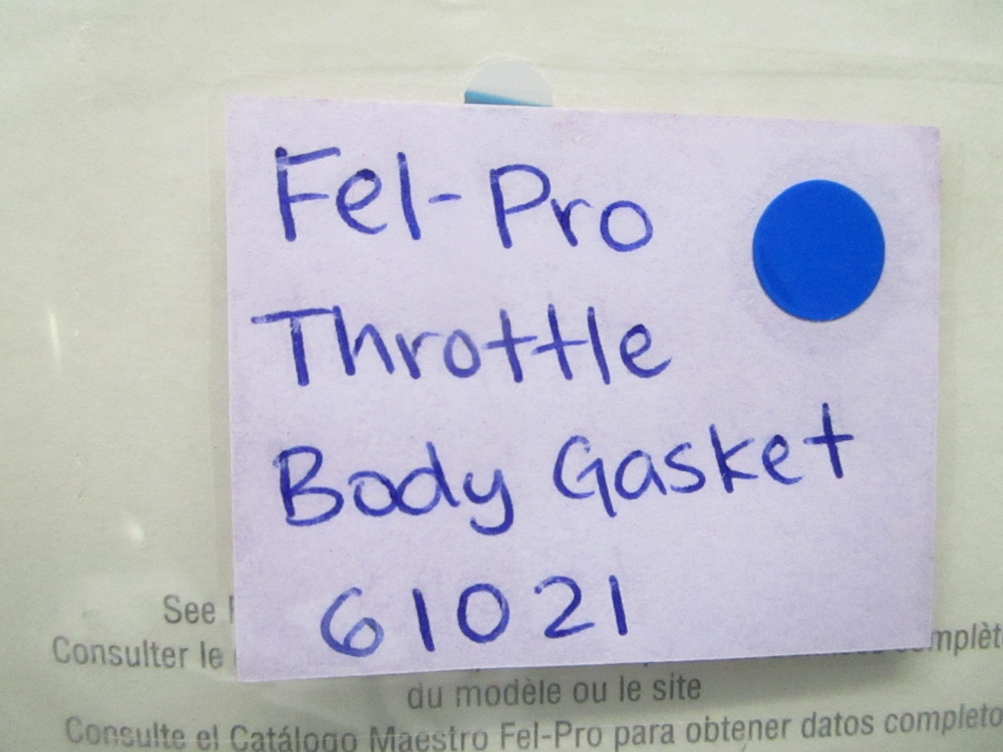 *NEW* 0810 Fel-Pro Throttle Body Gasket 61021