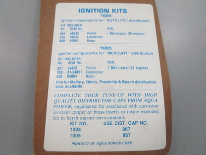 NEW 1004 For: Mercury Aqua Power Ignition Kit 0810