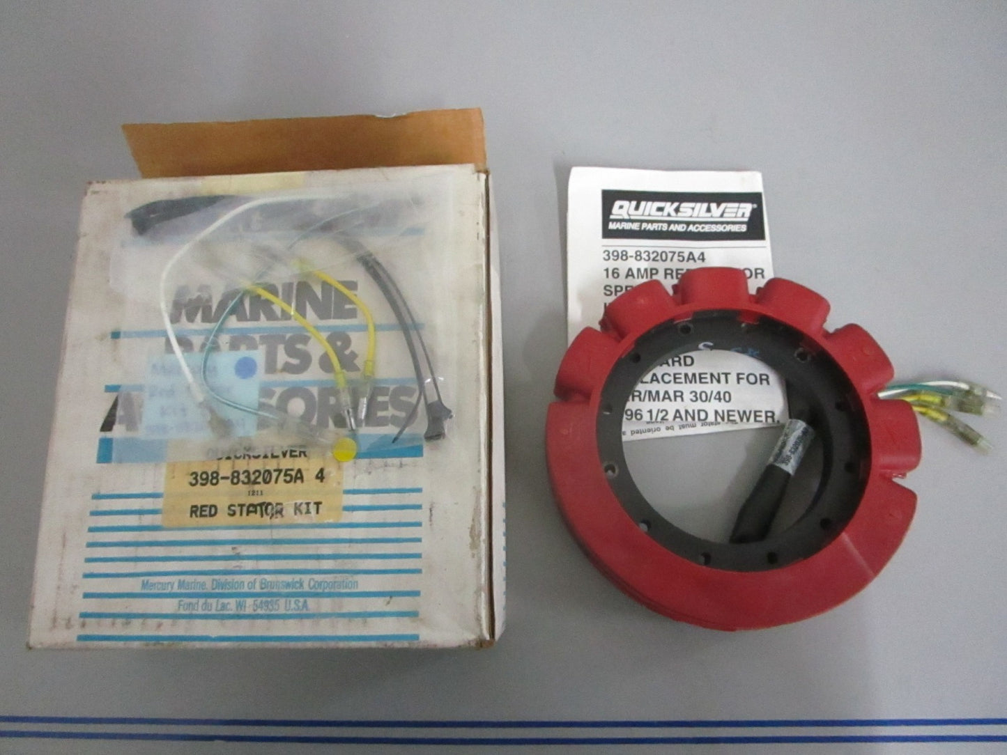 NEW OEM 398-832075A4 Mercury Quicksilver Red Stator Kit 0820