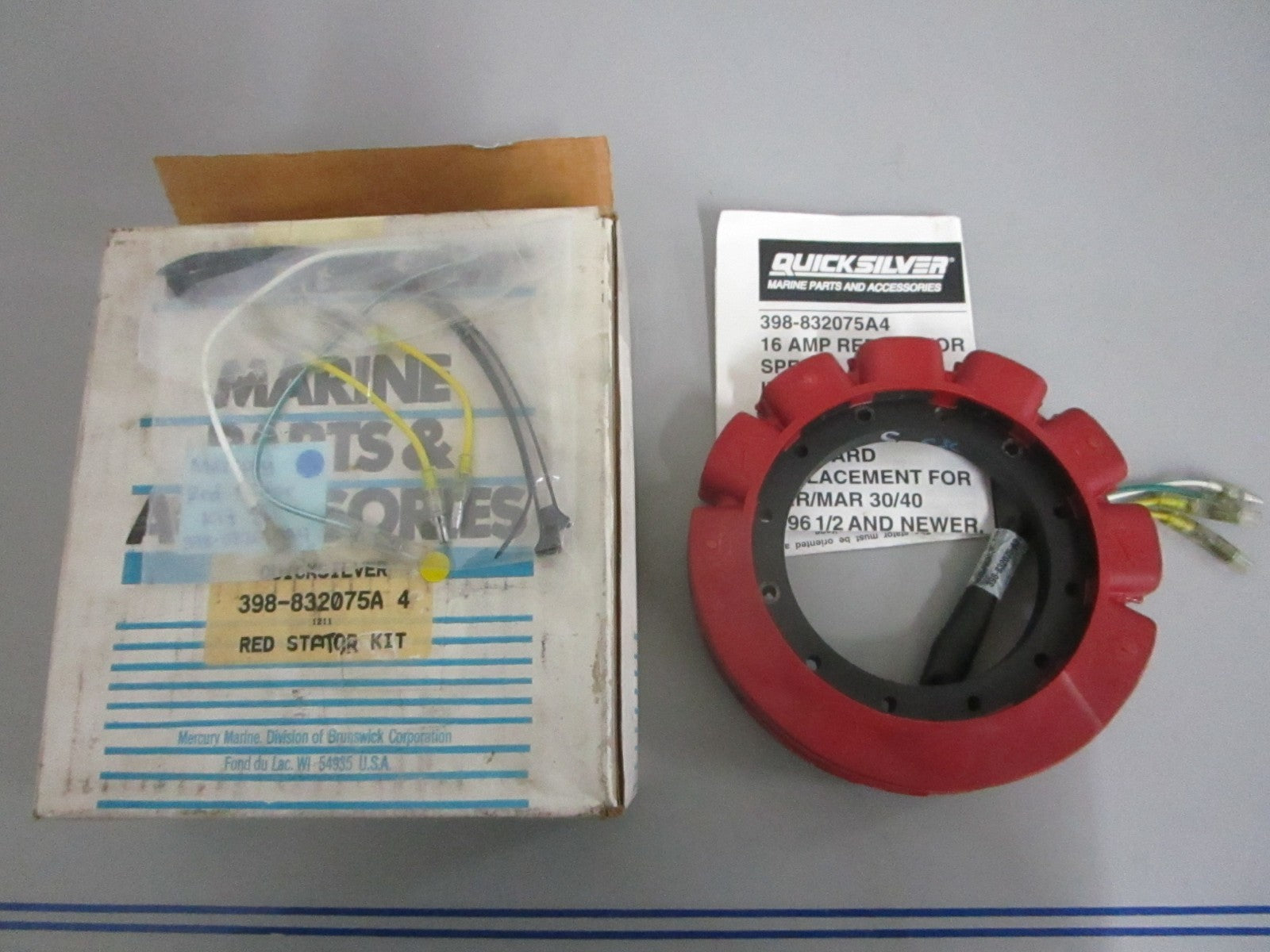 NEW OEM 398-832075A4 Mercury Quicksilver Red Stator Kit 0820