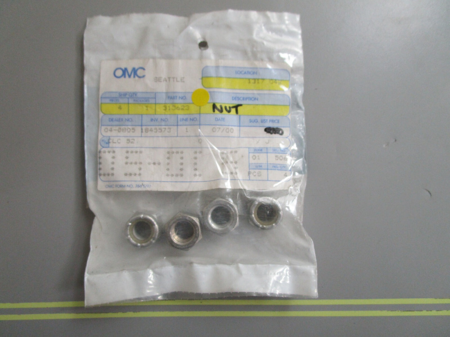 *NEW OEM* (LOT OF 4) 0810 OMC Johnson Evinrude Nut 313623 0313623