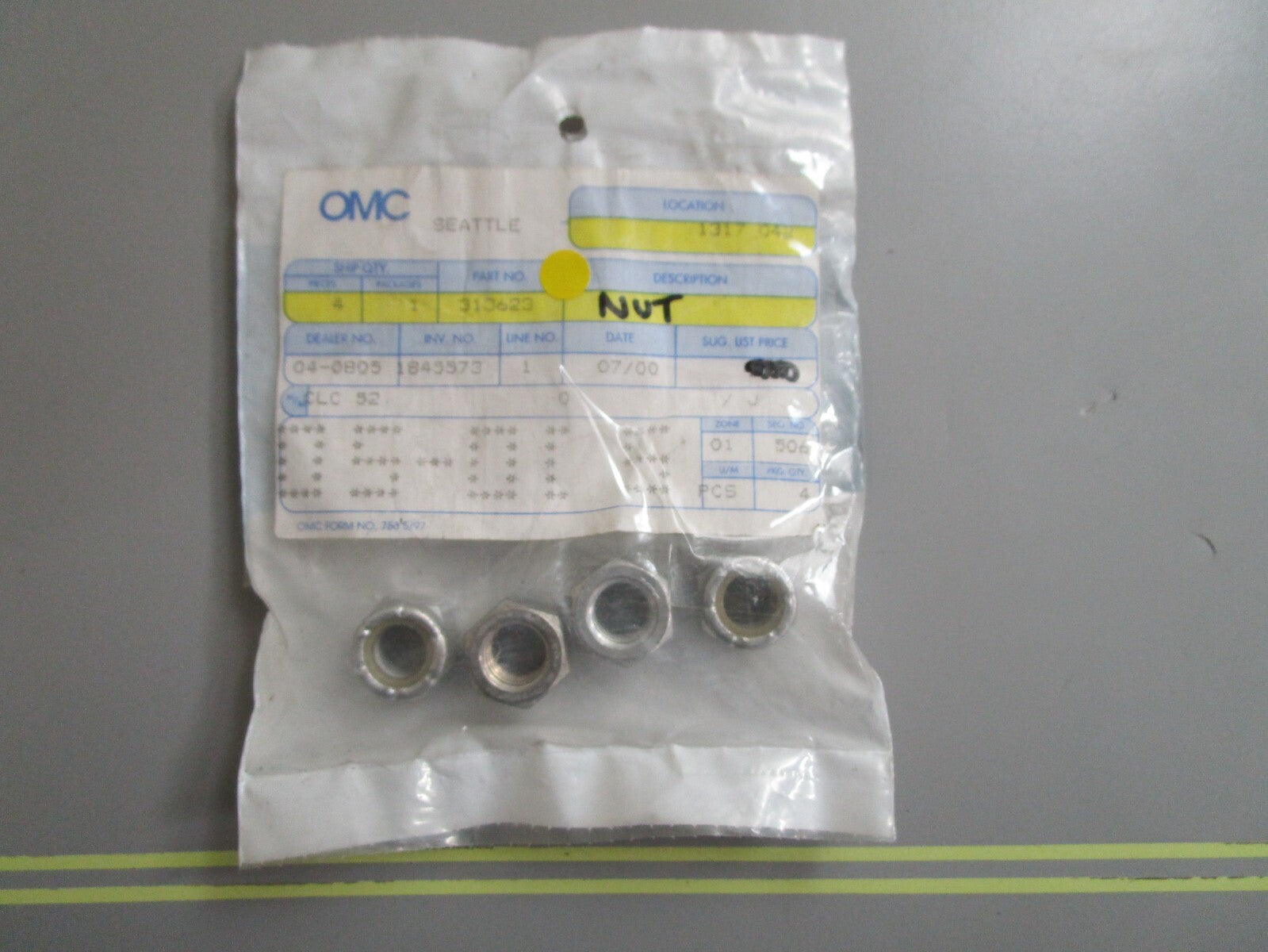 *NEW OEM* (LOT OF 4) 0810 OMC Johnson Evinrude Nut 313623 0313623