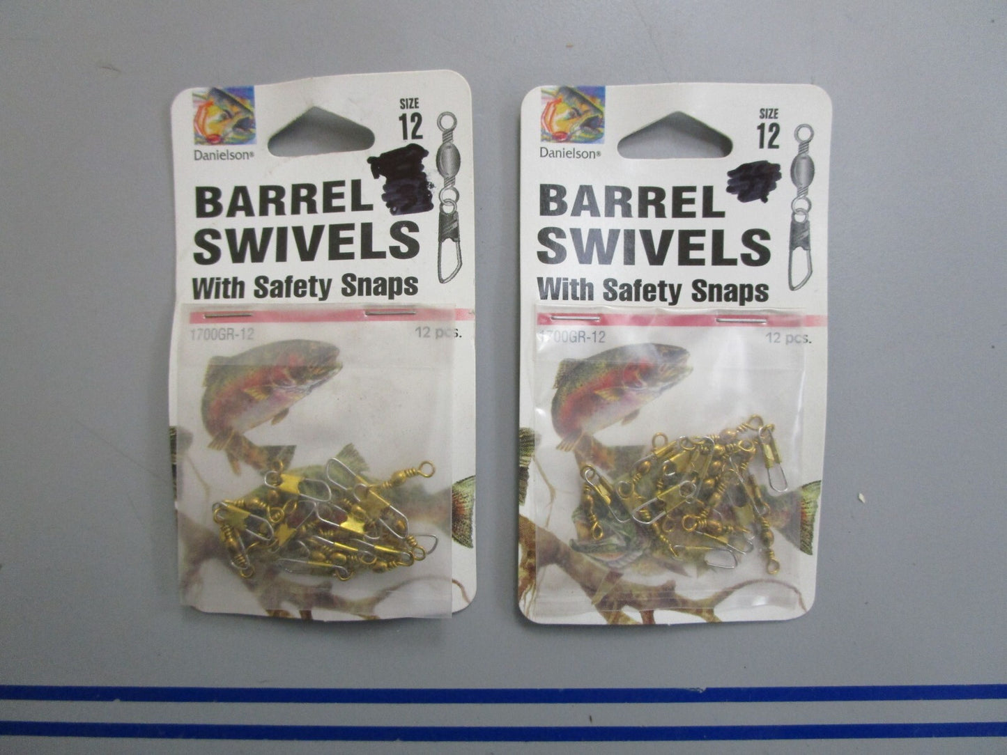 *NEW* (LOT OF 2) 0770 Danielson Size 12 Barrel Swivels W/ Safety Shaps 1700GR-12