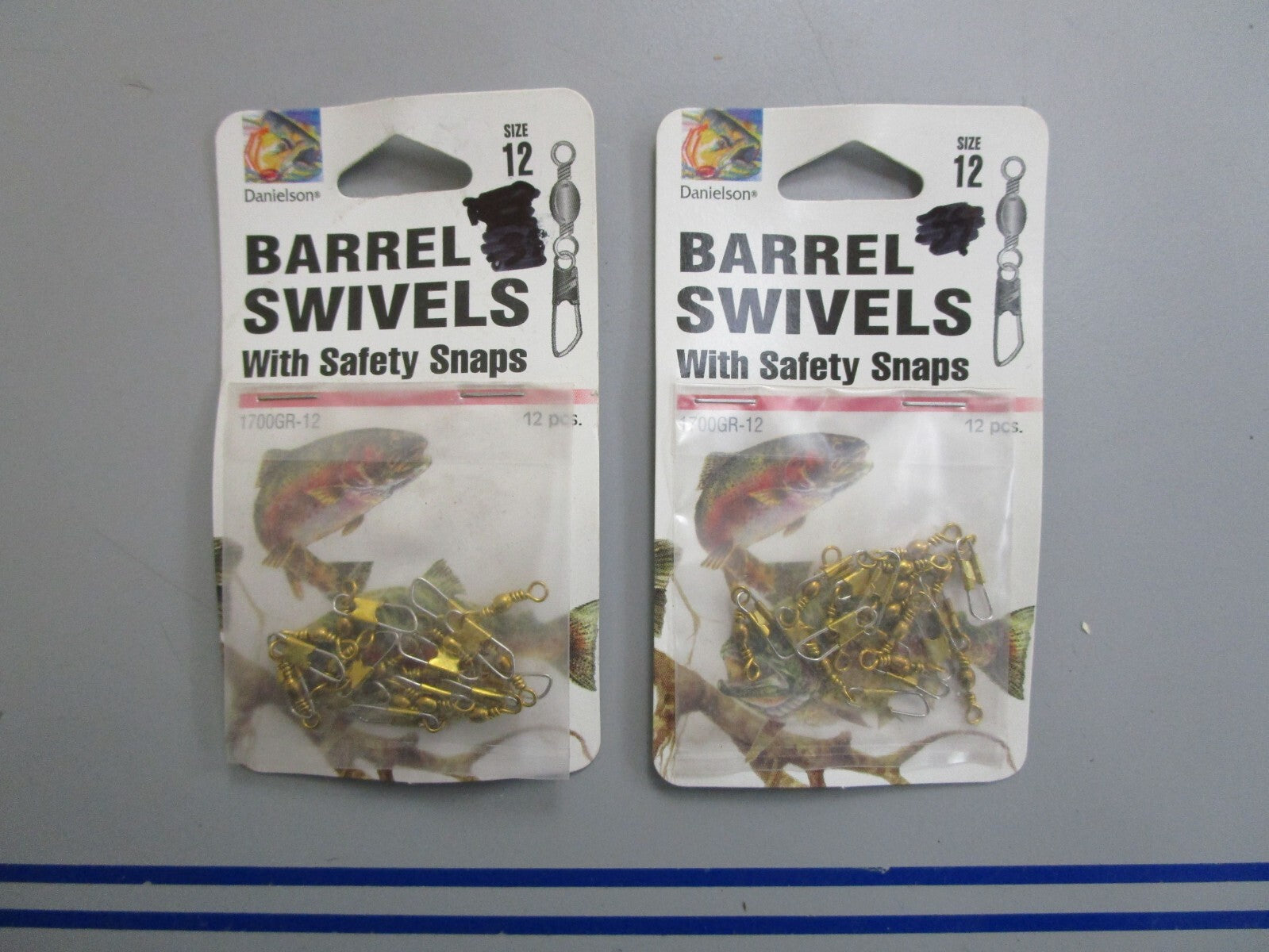 *NEW* (LOT OF 2) 0770 Danielson Size 12 Barrel Swivels W/ Safety Shaps 1700GR-12