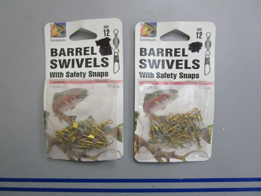*NEW* (LOT OF 2) 0770 Danielson Size 12 Barrel Swivels W/ Safety Shaps 1700GR-12