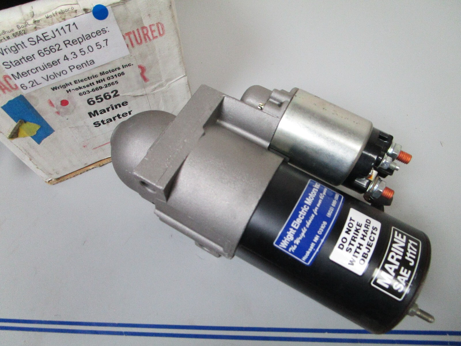 *NEW* 0720 Wright SAEJ1171 Starter 6562 Replace Mercruiser Volvo 4.3 5.0 5.7 6.2