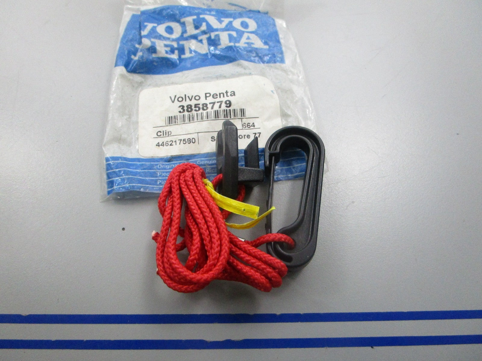 NEW OEM 3858779 Volvo Penta Lanyard & Clip 0810
