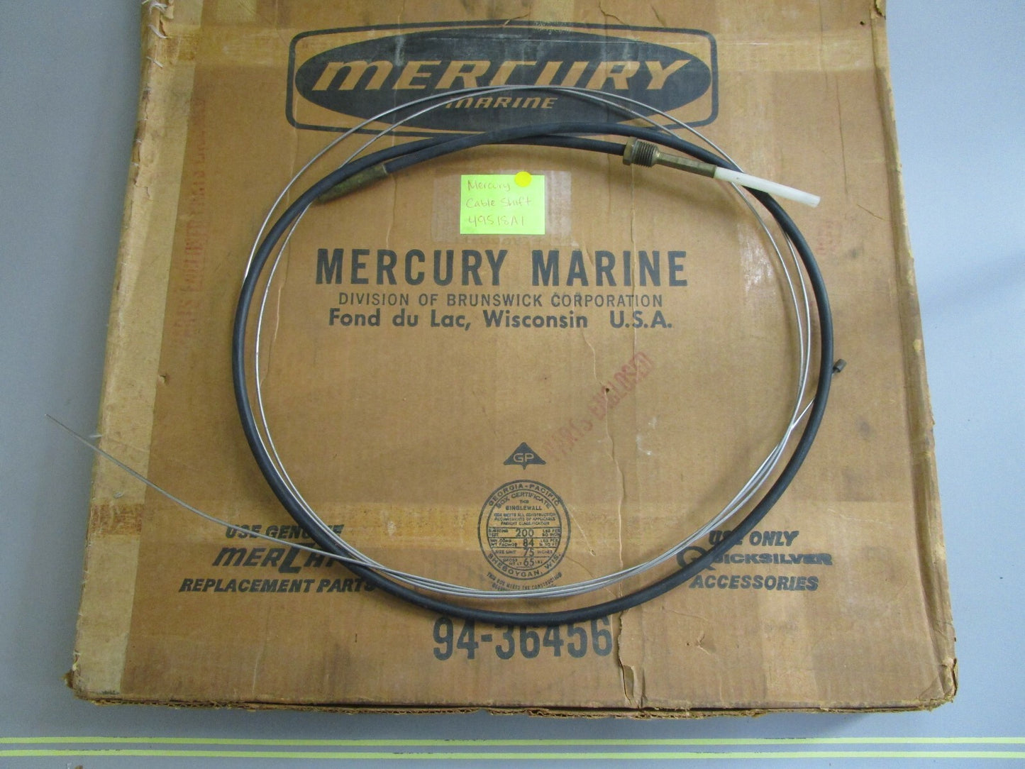 *NEW OEM* 0820 Mercury Quicksilver Cable Shift 49518A1