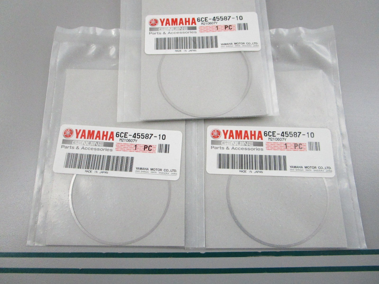 NEW OEM (LOT OF 3) 6CF-45587-10-00 Yamaha (T: 0.12mm) Shim 0810