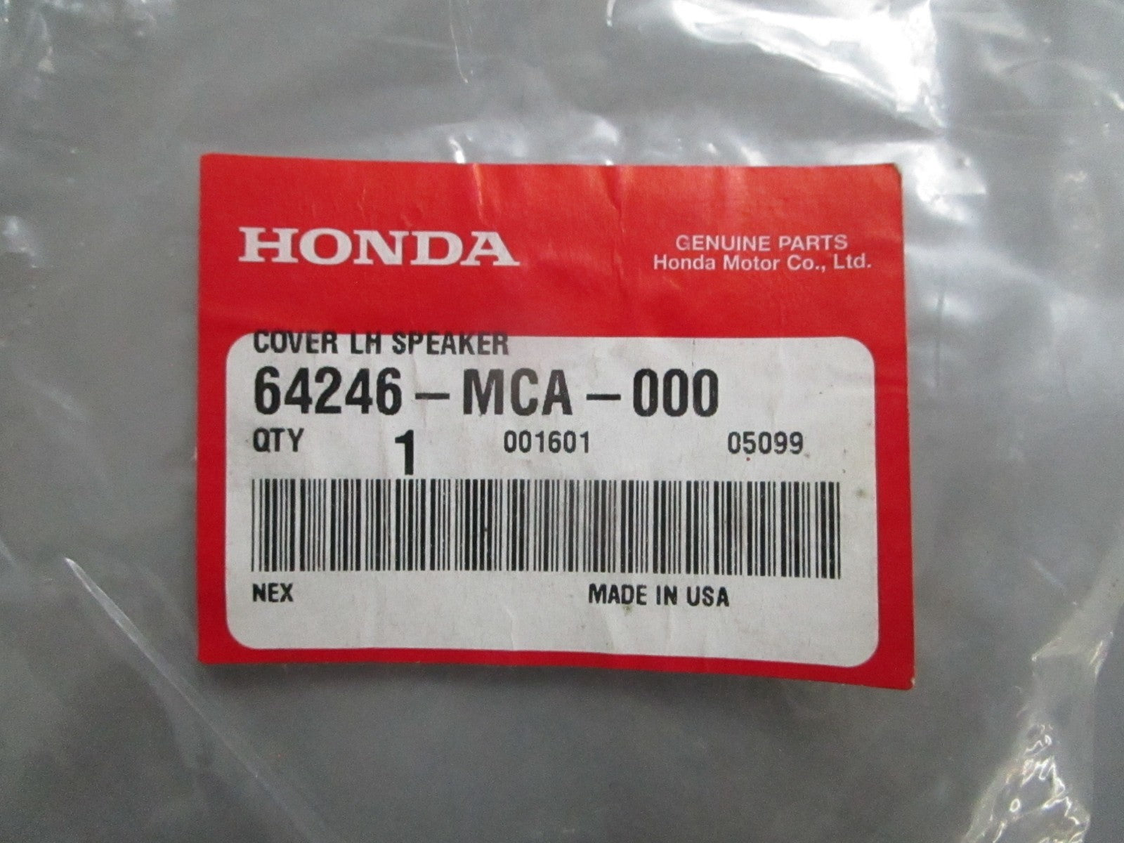 *NEW OEM* 0820 Honda Left Front Speaker Cover 64246-MCA-000