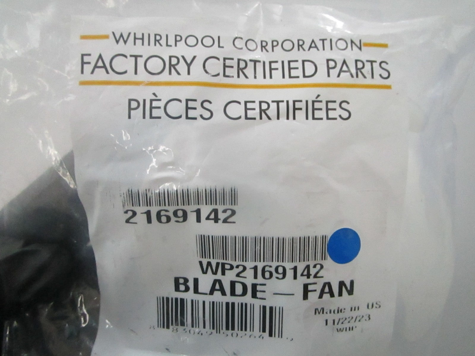 *NEW OEM* 0810 Whirlpool Blade Fan WP2169142