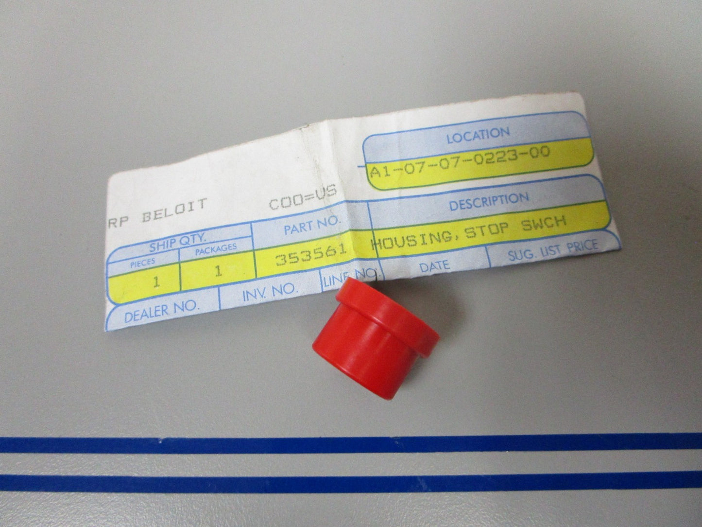 *NEW OEM* 0720 OMC Johnson Evinrude Stop Switch Housing 353561 0353561