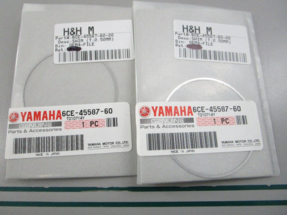 NEW OEM (LOT OF 2) 6CF-45587-60-00 Yamaha (T:0.50mm) Shim 0810