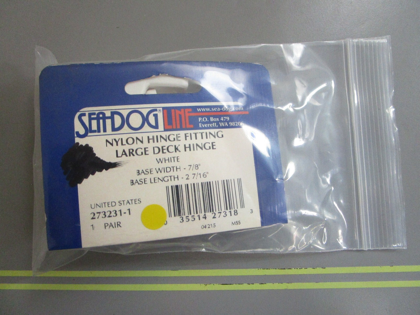 *NEW* 0810 Sea-Dog White Nylon Angled Large Deck Hinge 273231-1