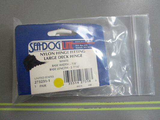 *NEW* 0810 Sea-Dog White Nylon Angled Large Deck Hinge 273231-1