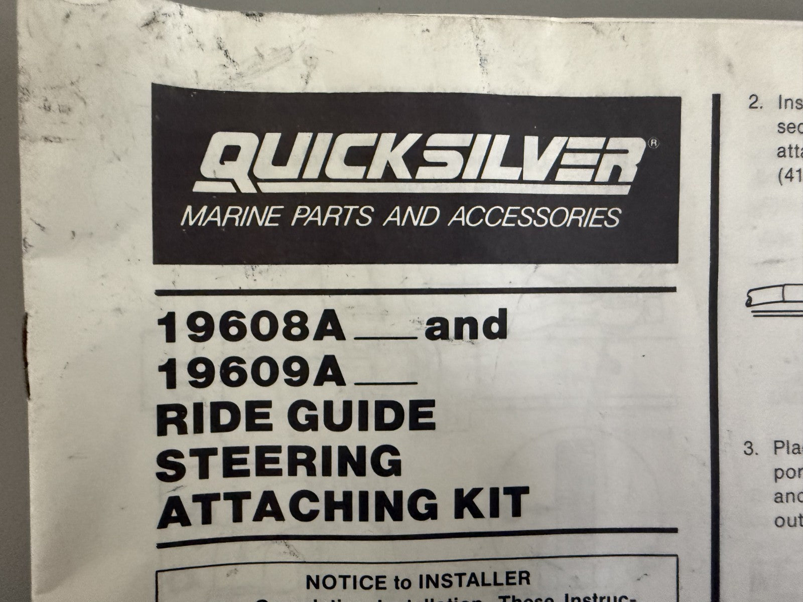 NEW OEM 1609A5 Mercury Quicksilver Steering Kit 0820