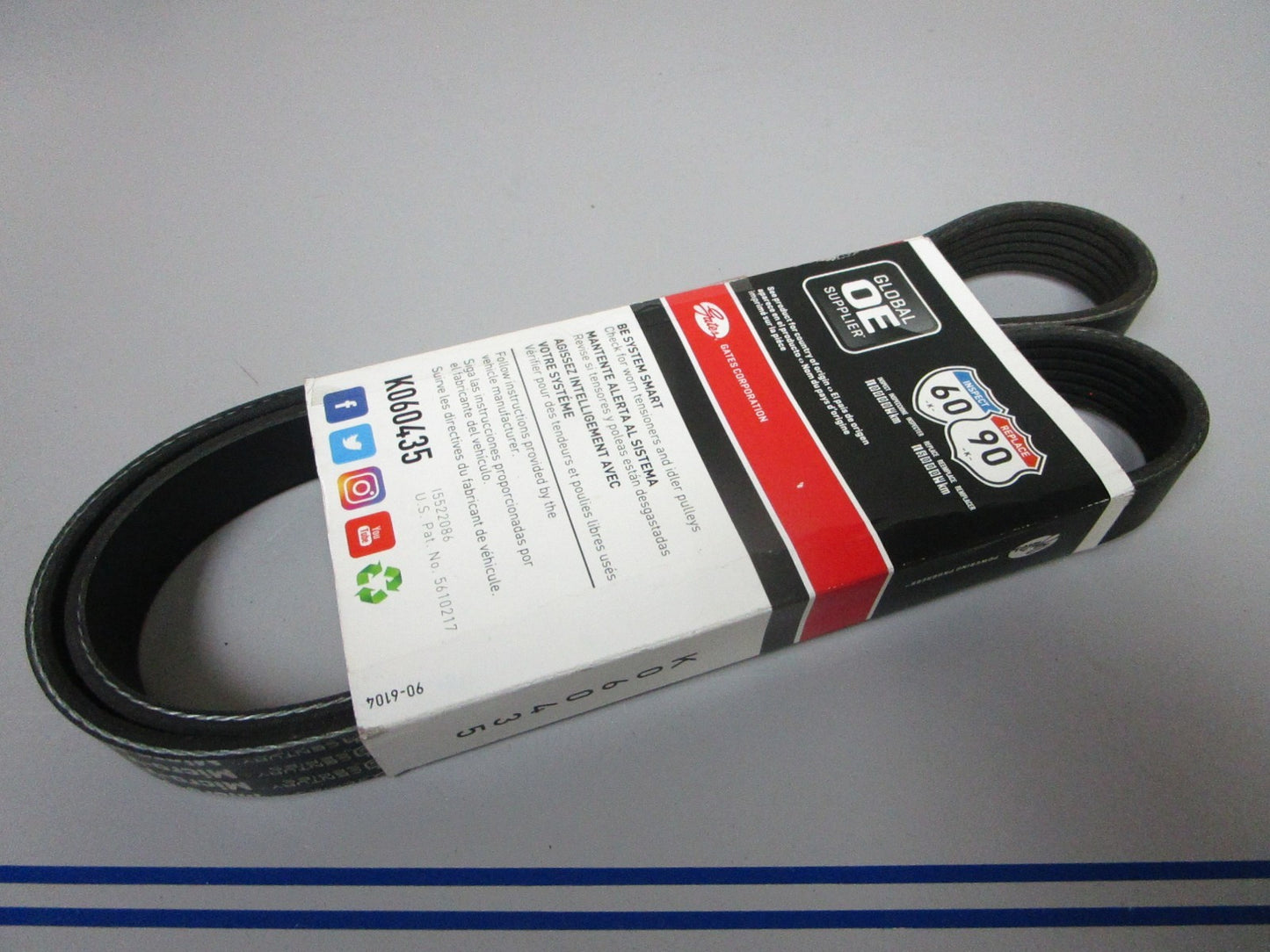 NEW K060435 Gates Micro-V 13/16" x 44 ⅛" Serpentine Belt 0720