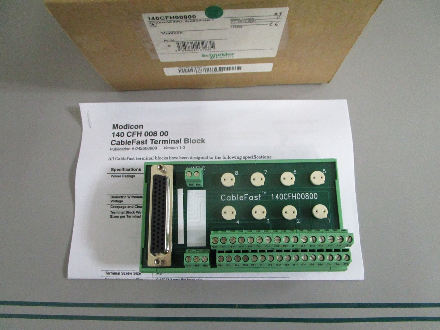 Schneider 140CFH00800 Modicon Quantum Analog Input Block Fused NEW OEM 0820