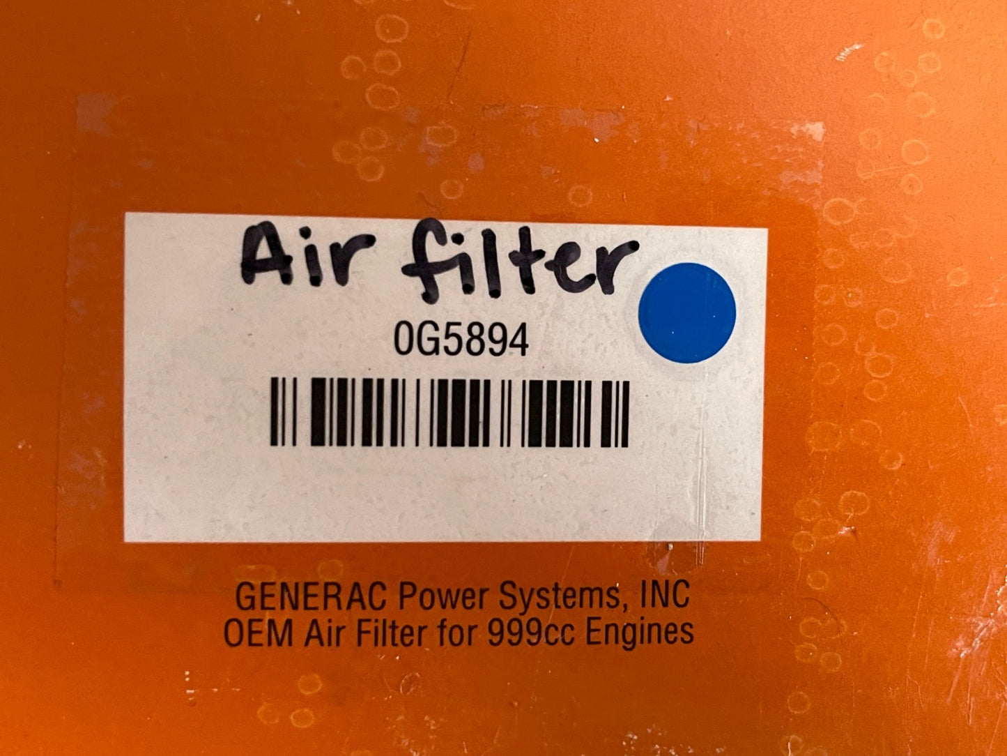 *NEW OEM* 0720 Generac Air Filter 0G5894