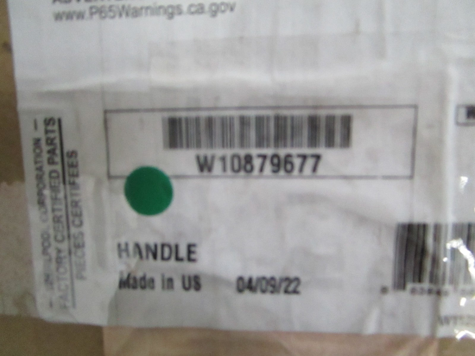 Whirlpool NEW OEM Maytag Refrigerator Door Handle W10879677 NOS Stainless 0820