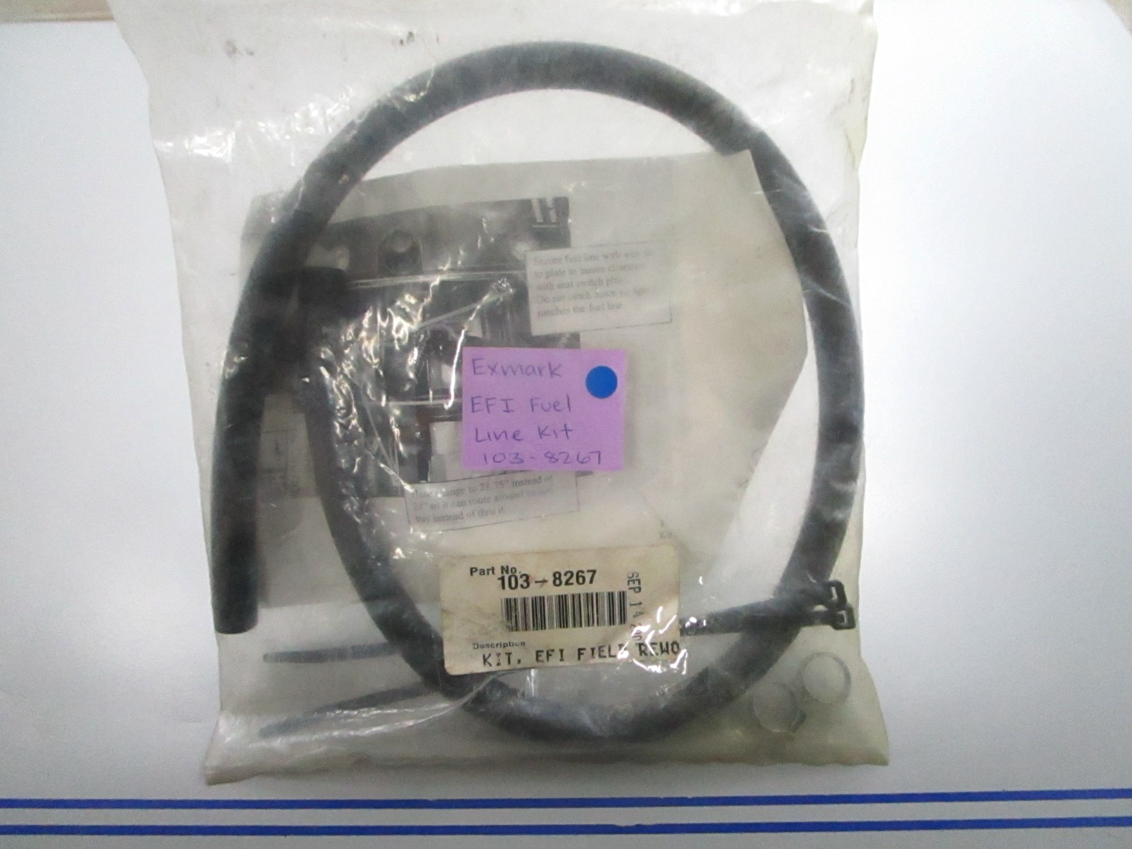 NEW OEM Exmark 103-8267 EFI Fuel Line Kit 0810