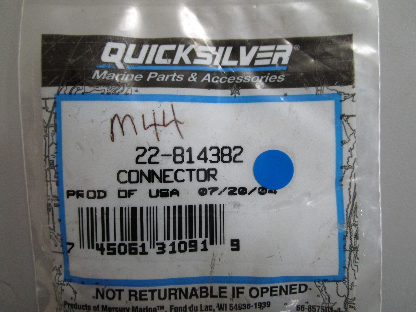 *NEW OEM* 0720 Mercury Quicksilver Connector 22-814382