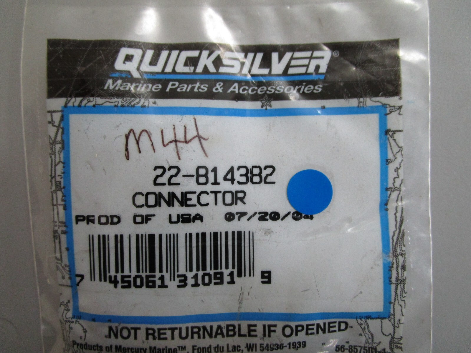 *NEW OEM* 0720 Mercury Quicksilver Connector 22-814382
