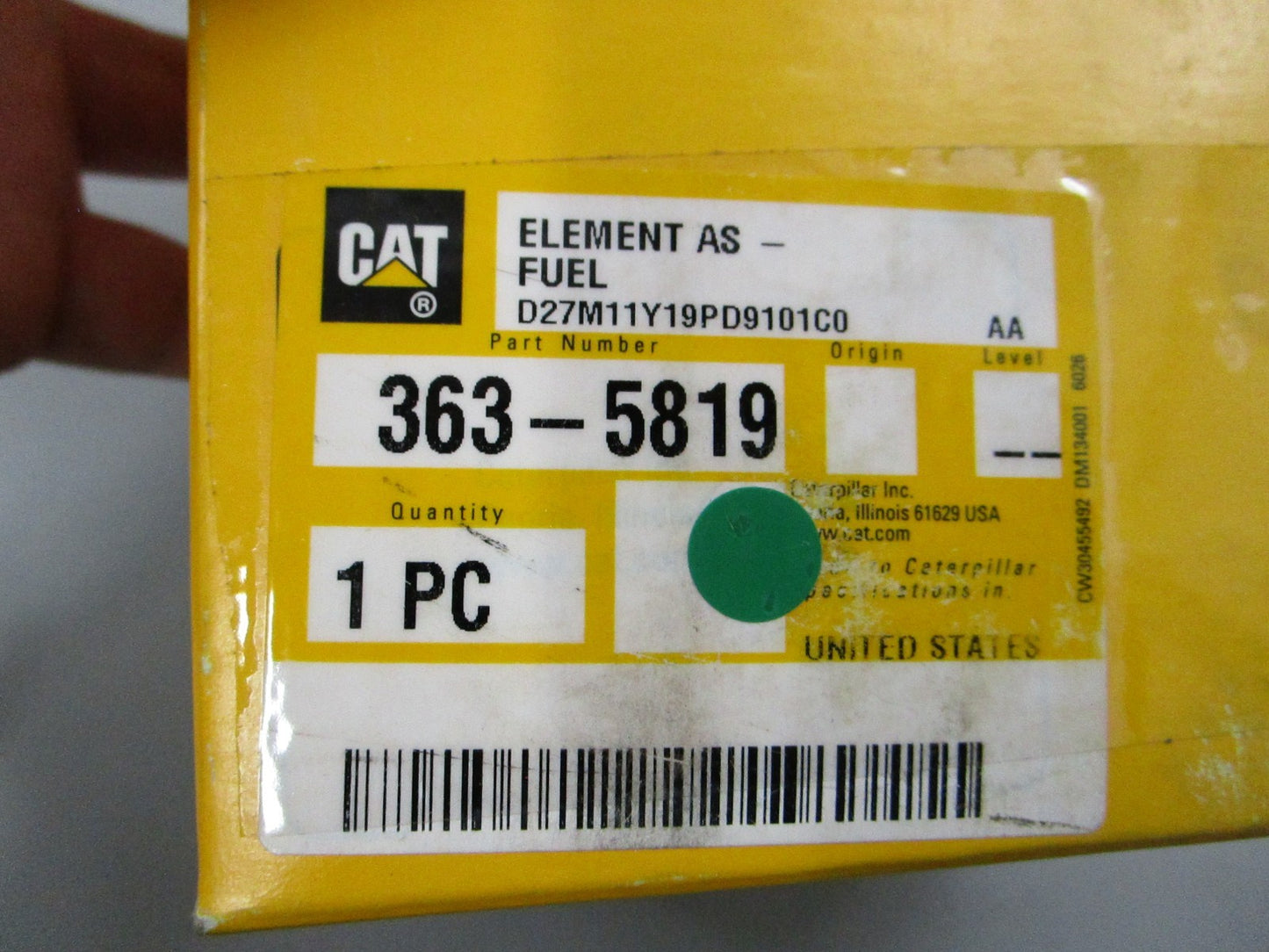 NEW OEM 363-5819 CAT Fuel Water Separator Element 0810