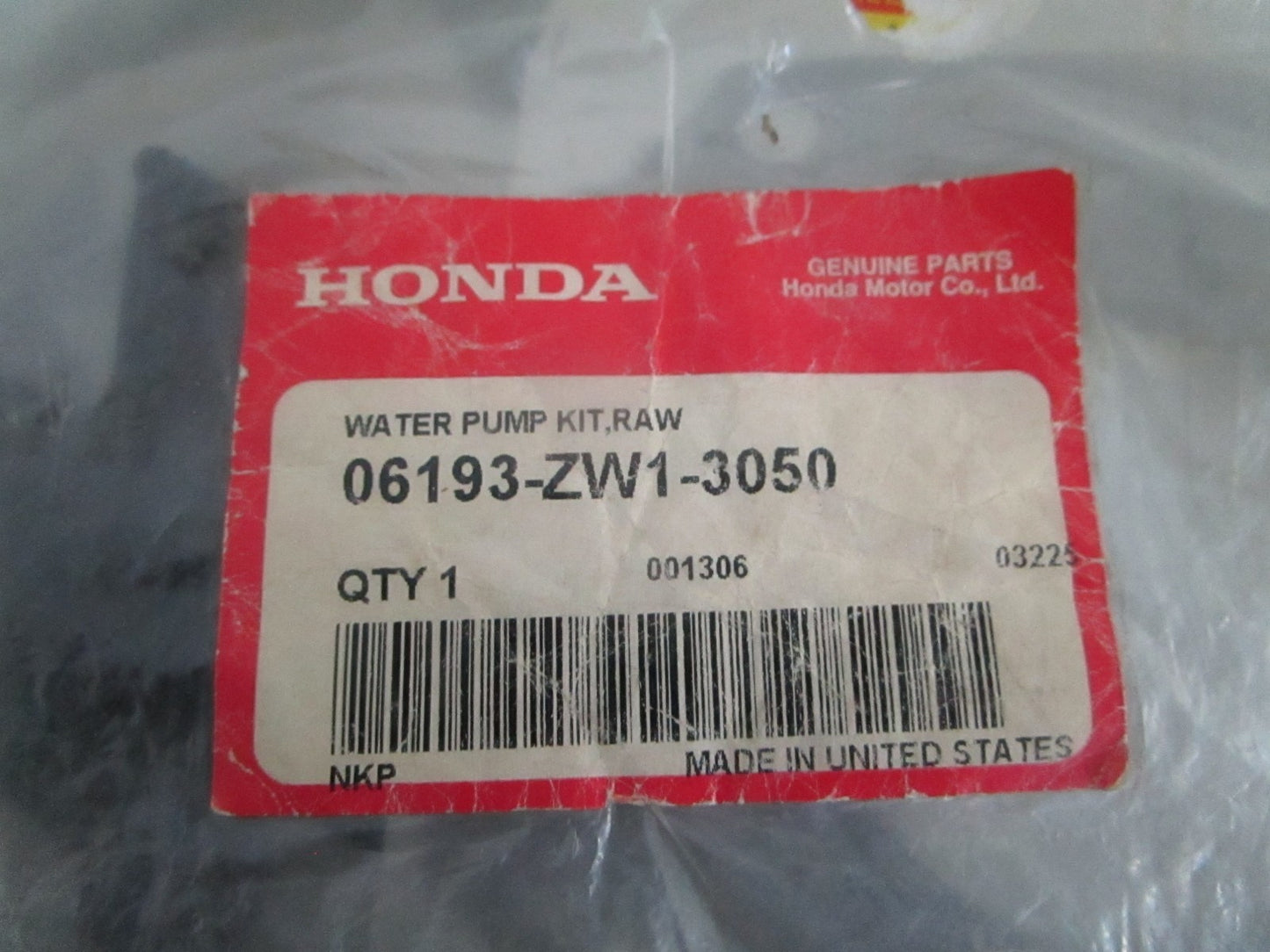 NEW OEM 06193-ZW1-3050 Honda Water Pump Kit 0820