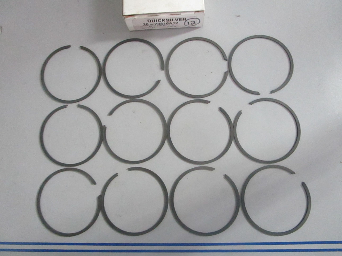 NEW OEM 39-78816A12 Mercury Quicksilver 12 Piston Ring Set 0820