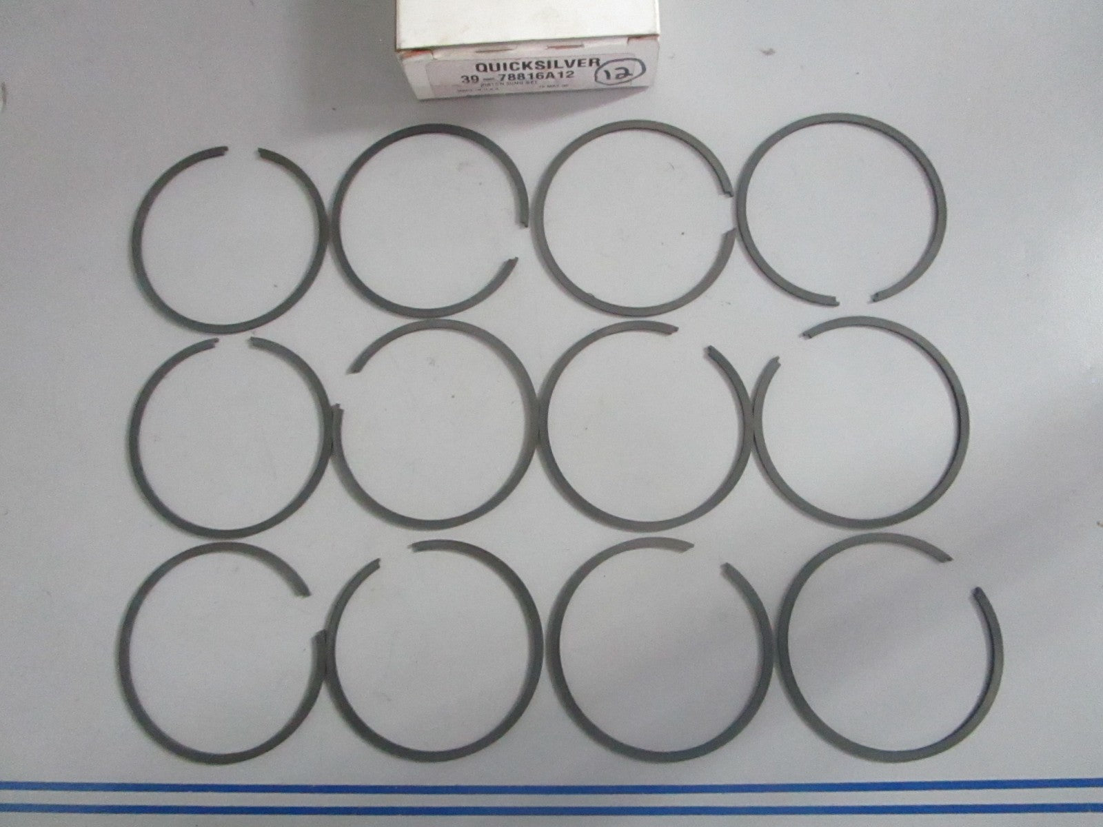 NEW OEM 39-78816A12 Mercury Quicksilver 12 Piston Ring Set 0820
