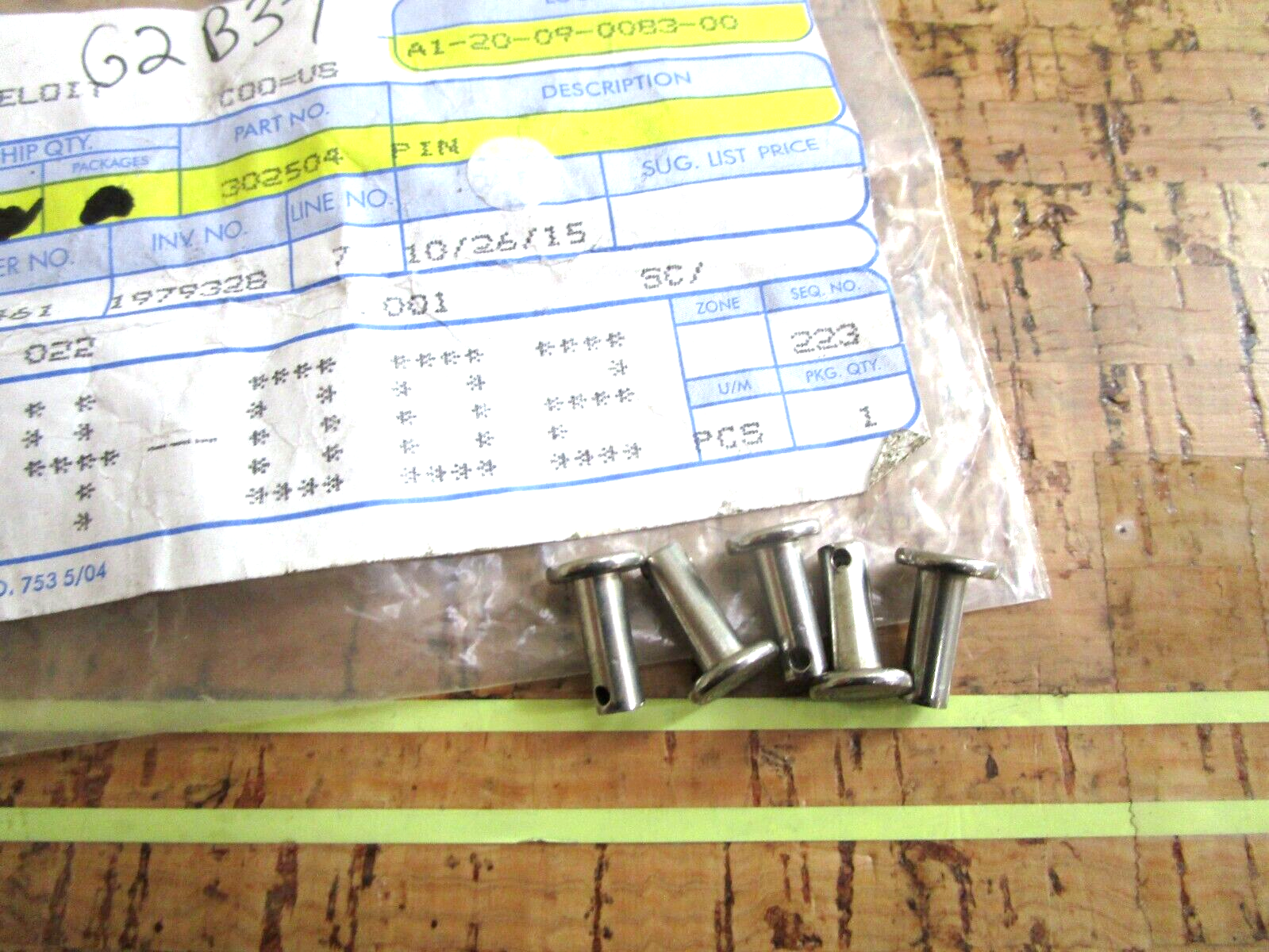 *NEW OEM* (LOT OF 5) 0750 OMC Johnson Evinrude PIN 302504 0302504