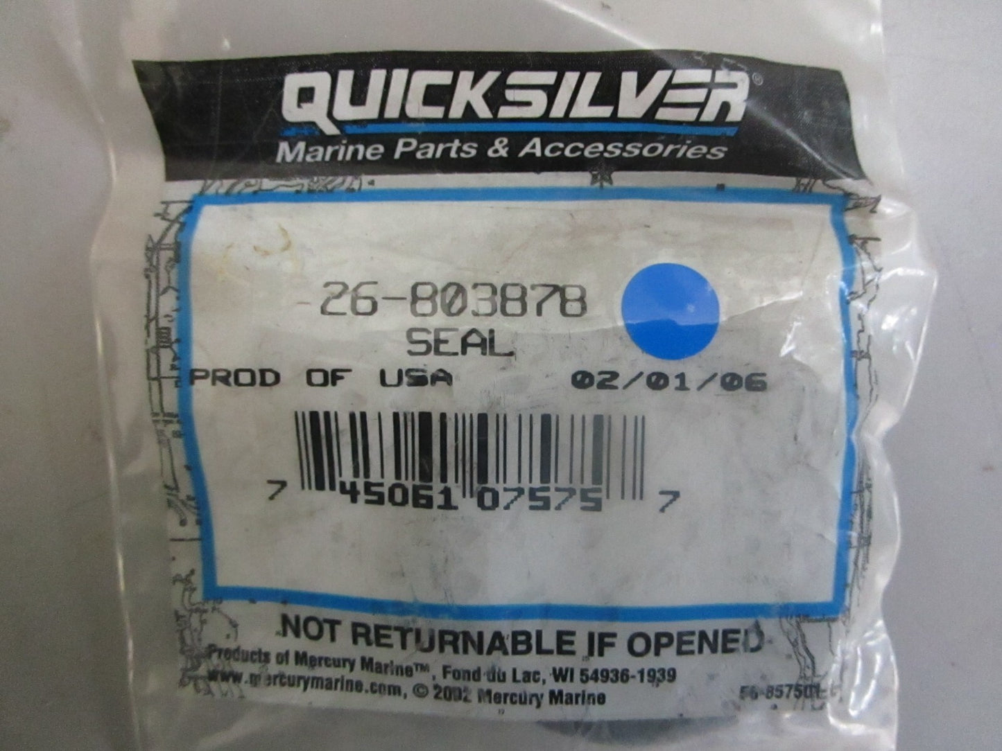 *NEW OEM* 0820 Mercury Quicksilver Seal 26-803878