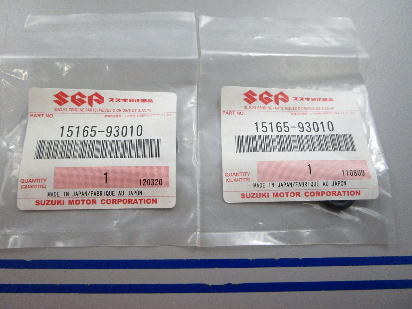 NEW OEM (LOT OF 2) 15165-93010 Suzuki O-Ring 0810