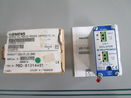 Siemens Milltronics PBD-51014421 Isolator LIS1 Spare NOS NEW OEM 0820