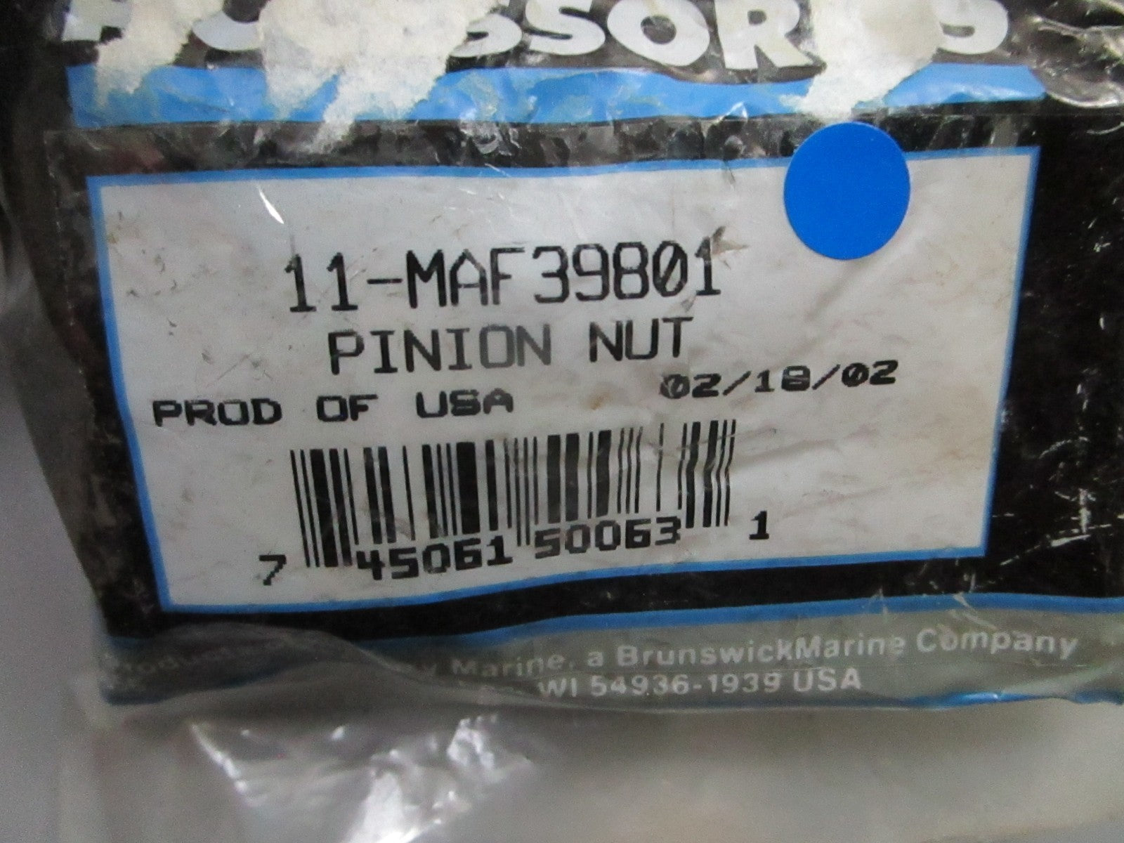 *NEW OEM* 0810 Mercury Quicksilver Pinion Nut 11-MAF39801