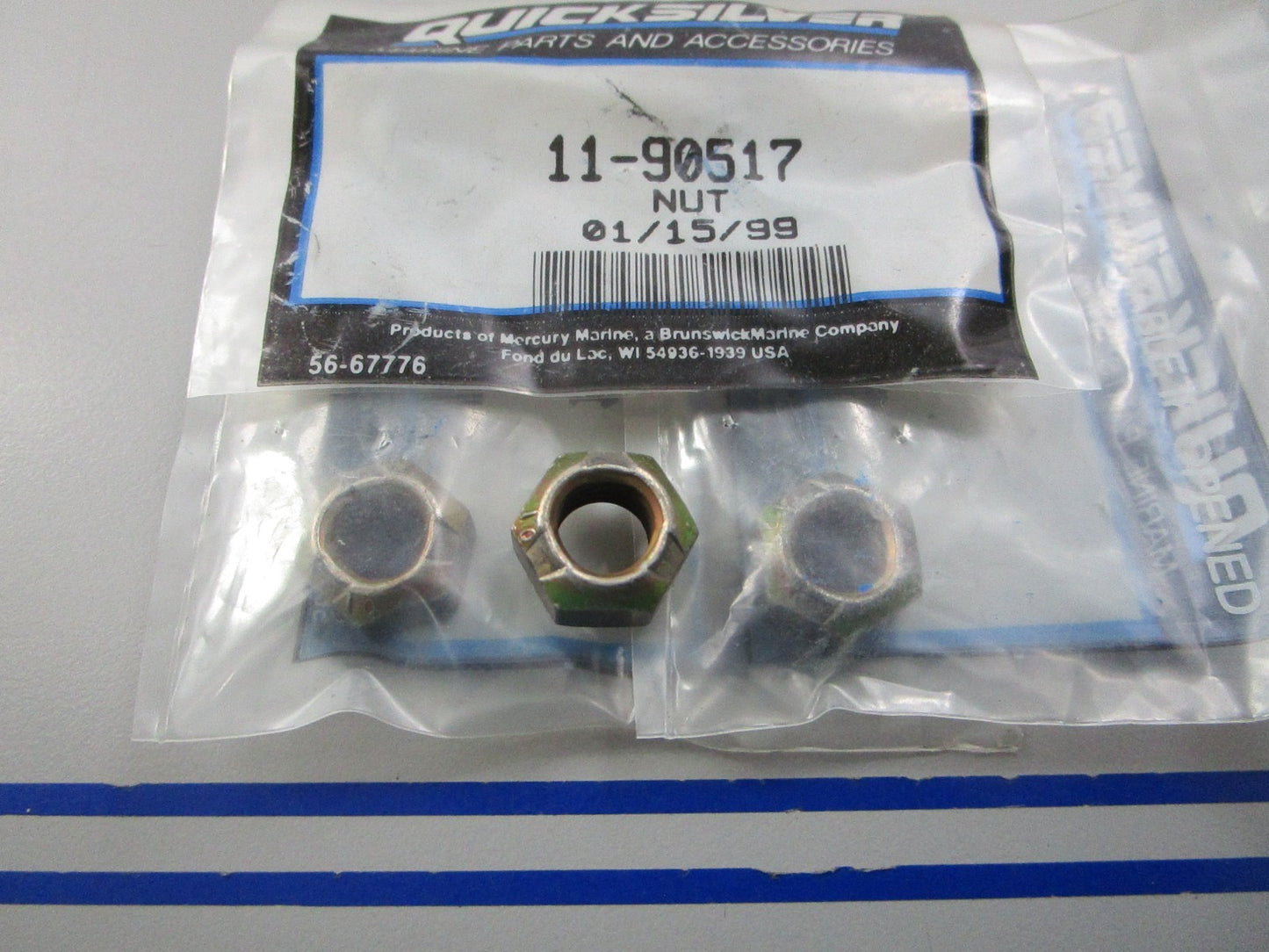 NEW OEM (LOT OF 3) 11-90517 Mercury Quicksilver Nut 0810