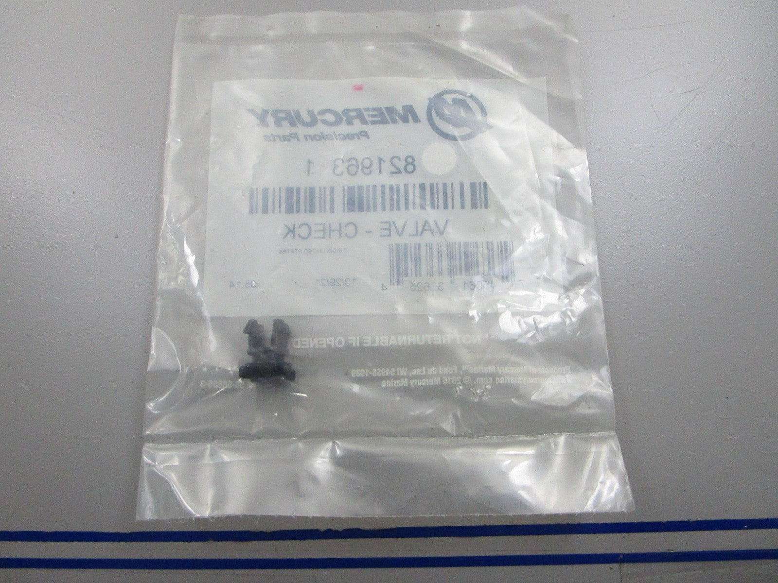 *NEW OEM* 0810 Mercury Quicksilver Check Valve 821963 1