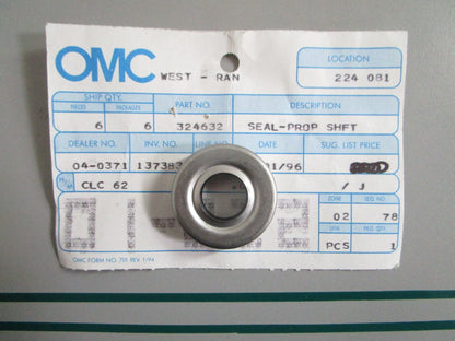 NEW OEM 324632 0324632 OMC Johnson Evinrude Prop Shaft Seal 0820