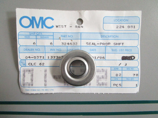 NEW OEM 324632 0324632 OMC Johnson Evinrude Prop Shaft Seal 0820