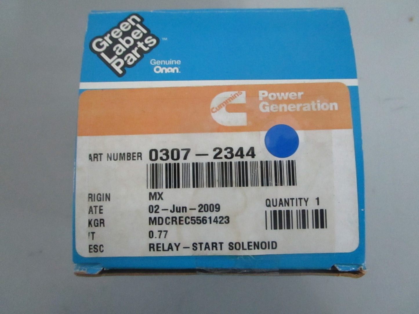 *NEW OEM* 0820 Onan Cummins Starter Solenoid Relay 0307-2344