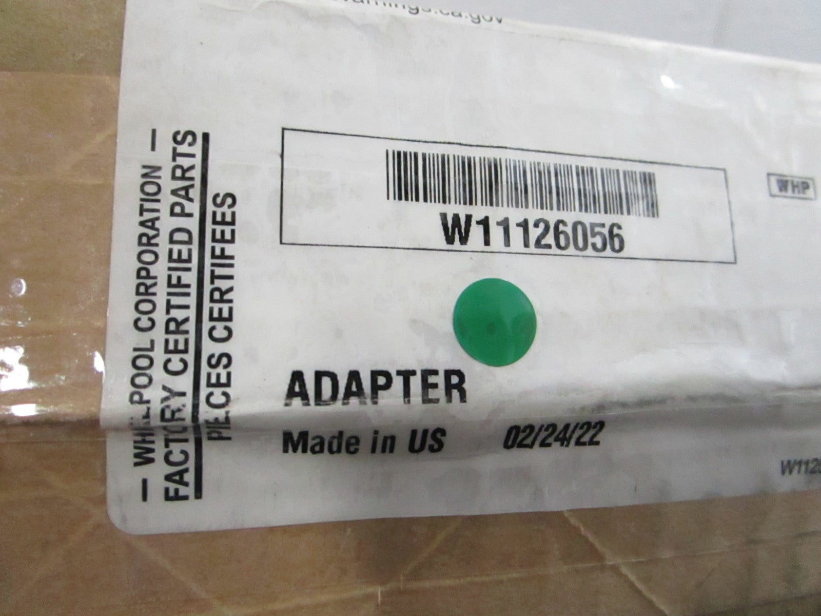 NEW OEM W11126056 Whirlpool Adapter 0810