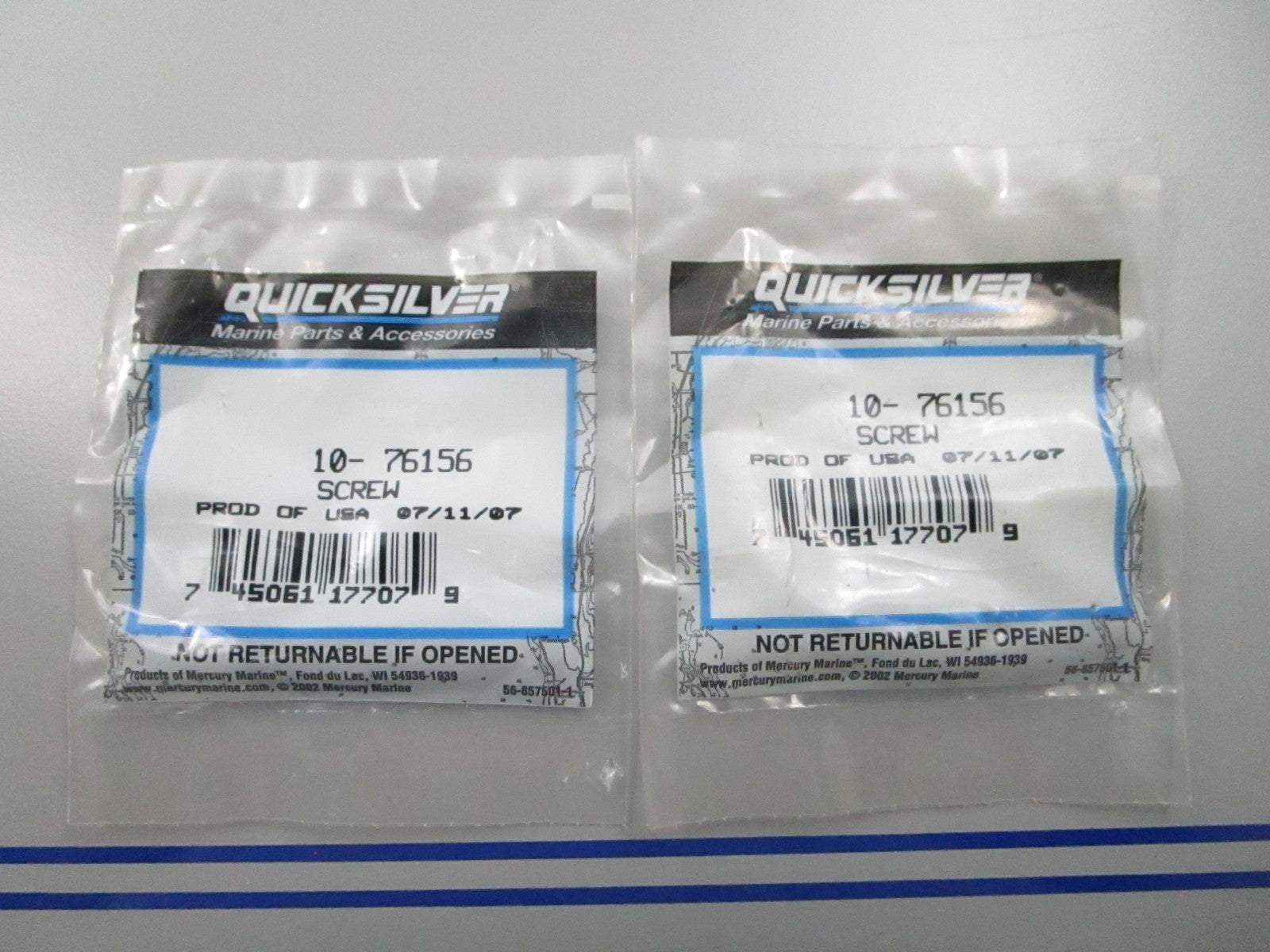 *NEW OEM* (LOT OF 2) 0810 Mercury Quicksilver Screw 10-76156