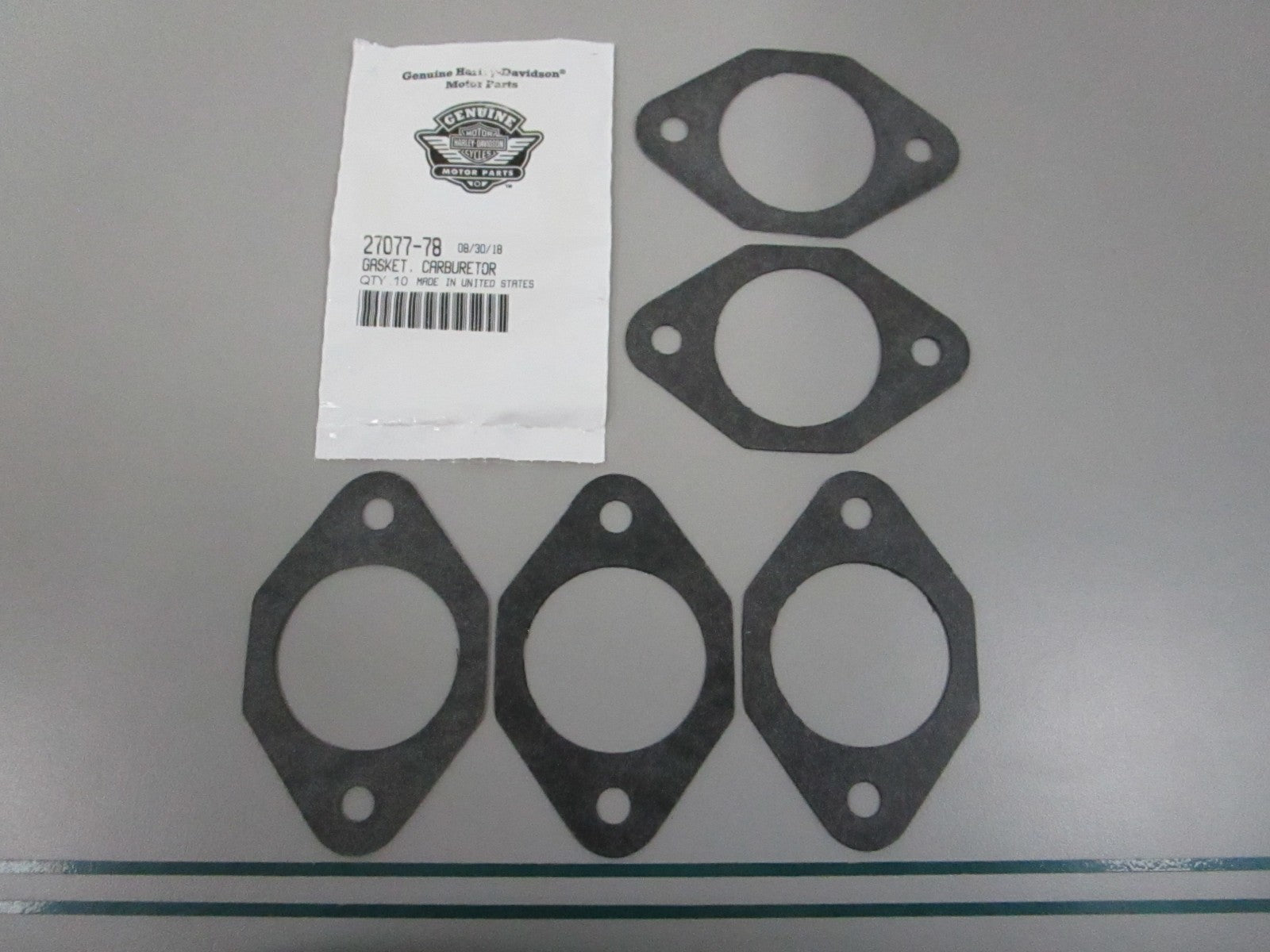 NEW OEM (LOT OF 5) 27077-78 Harley Davidson Carburetor Gasket 0810