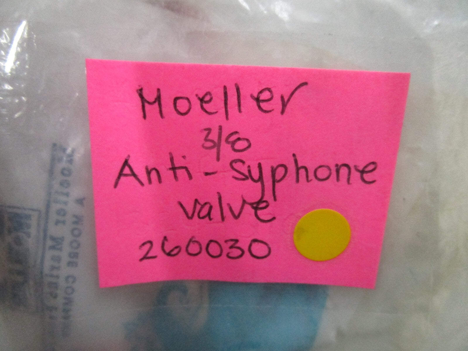 *NEW* 0750 Moeller ANTI-SUPHONE VALVE 260030